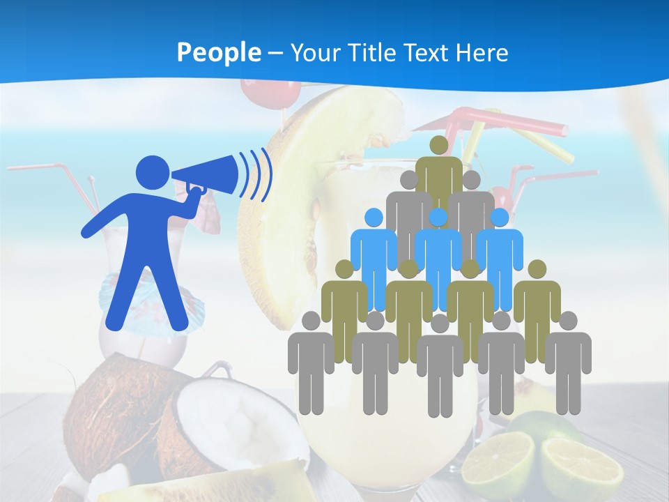 Creamy Umbrella Strawberry PowerPoint Template