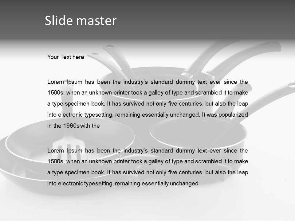 Isolated Cooking Pot Spoon PowerPoint Template