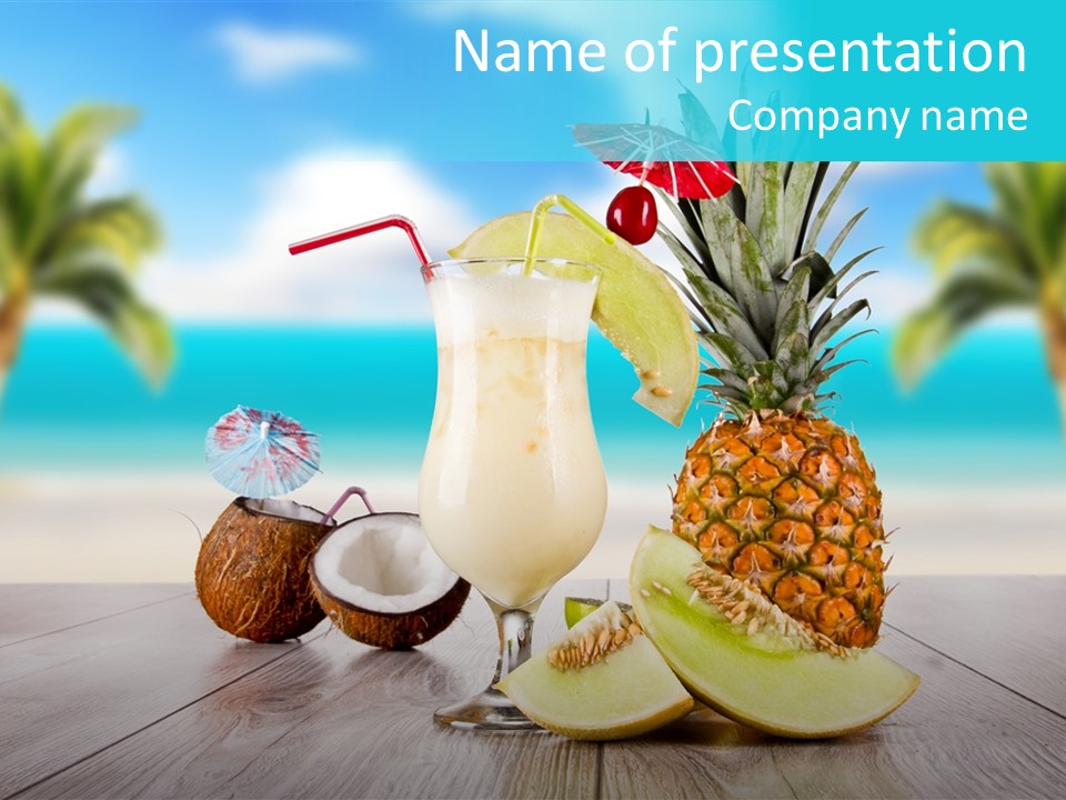 Sunny Blur Pineapple PowerPoint Template