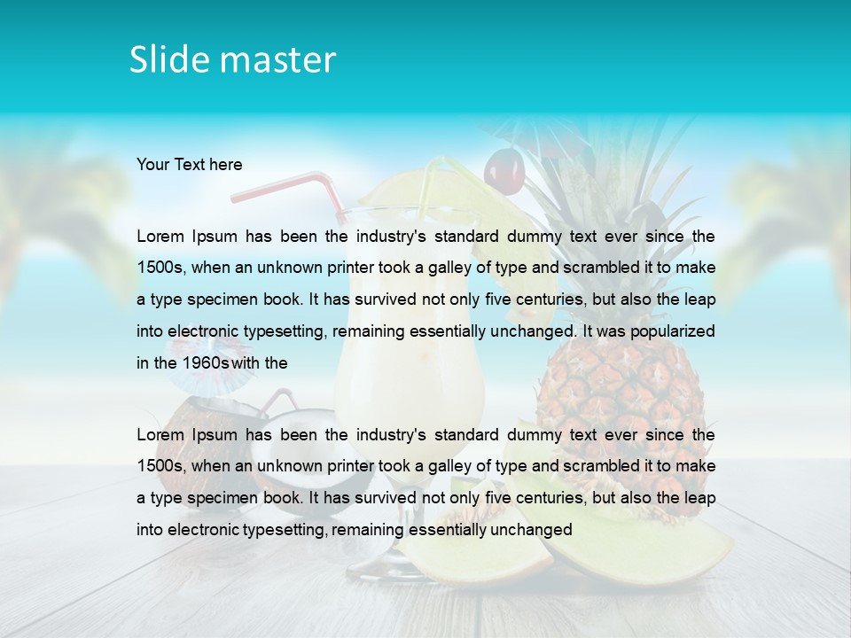 Sunny Blur Pineapple PowerPoint Template