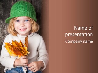 Orange Maple Hat PowerPoint Template