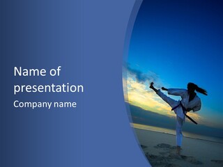 Shadow Sunset Pose PowerPoint Template