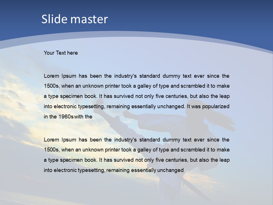 Shadow Sunset Pose PowerPoint Template