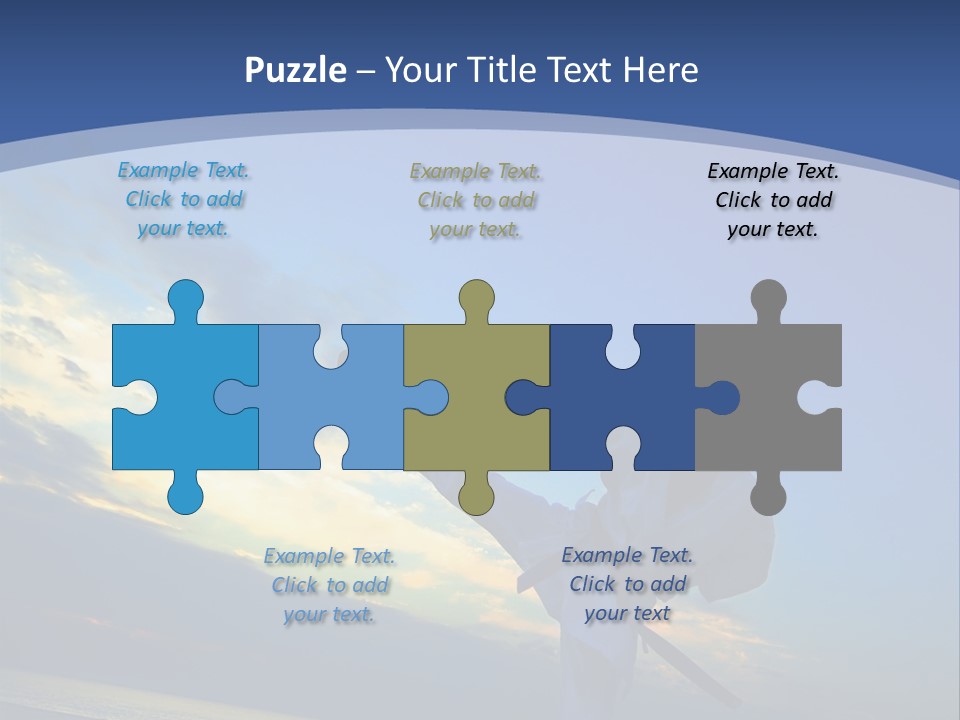 Shadow Sunset Pose PowerPoint Template