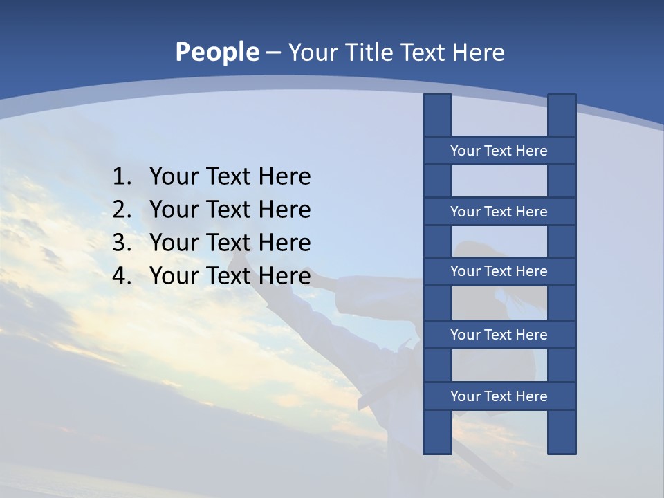 Shadow Sunset Pose PowerPoint Template