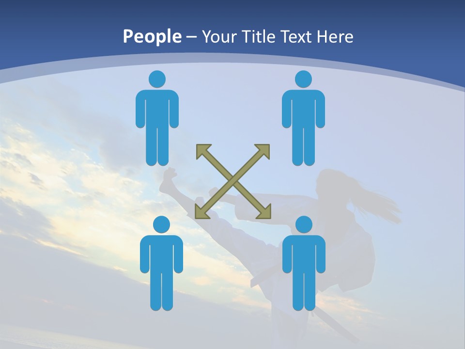 Shadow Sunset Pose PowerPoint Template