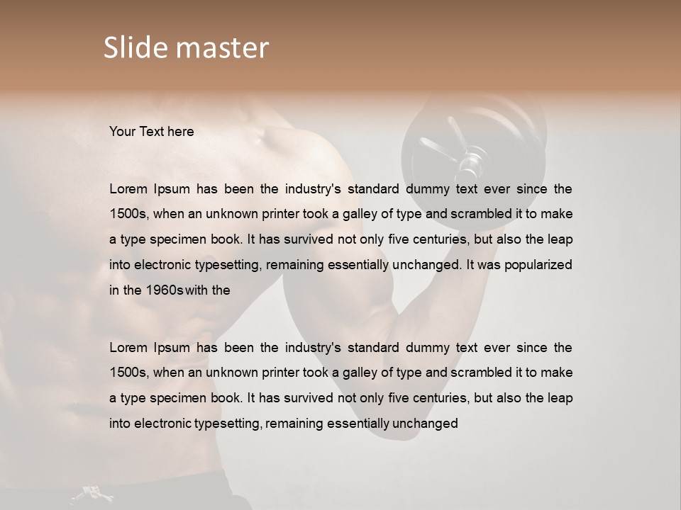Masculine Beautiful Body Building PowerPoint Template