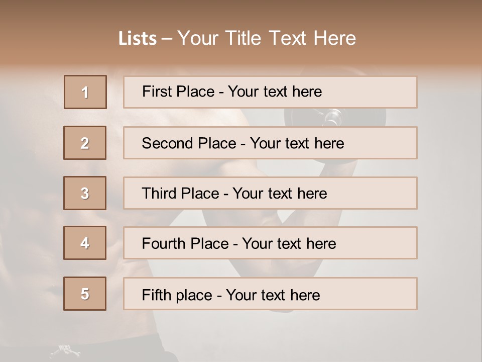 Masculine Beautiful Body Building PowerPoint Template