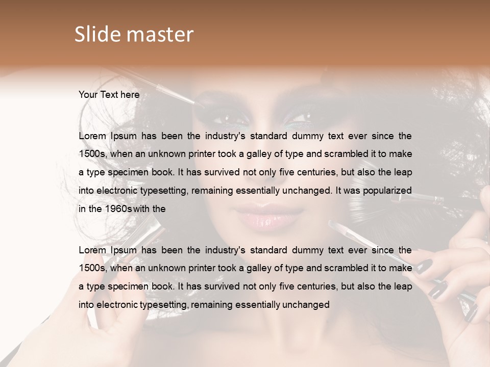 Brushes Pretty Isolated On White PowerPoint Template