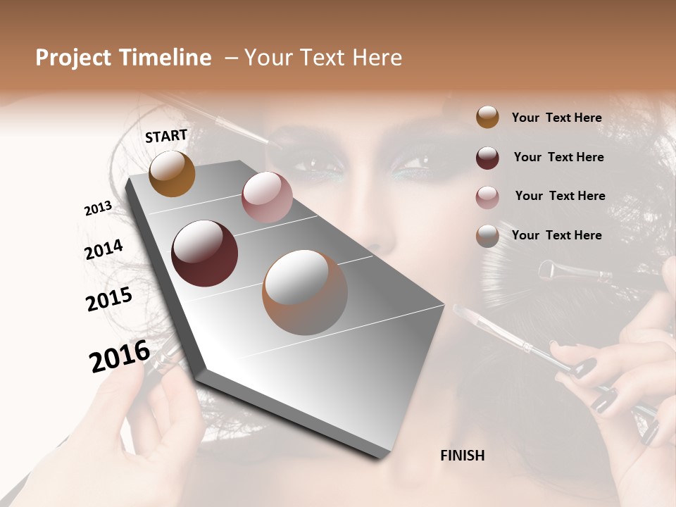 Brushes Pretty Isolated On White PowerPoint Template