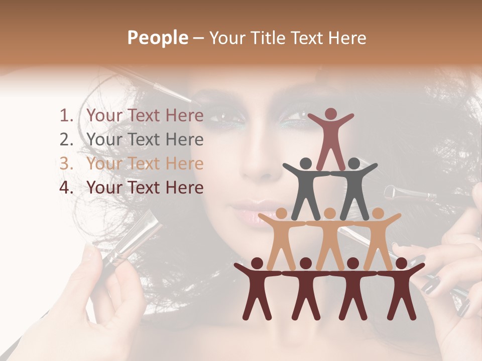 Brushes Pretty Isolated On White PowerPoint Template