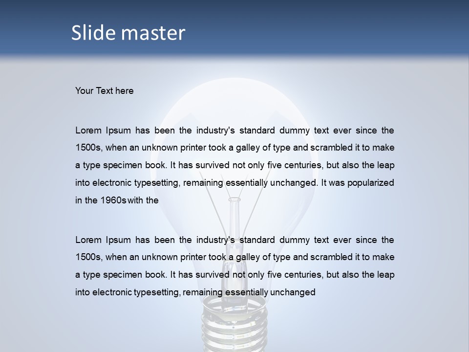 Symbol Lightbulb Creativity PowerPoint Template