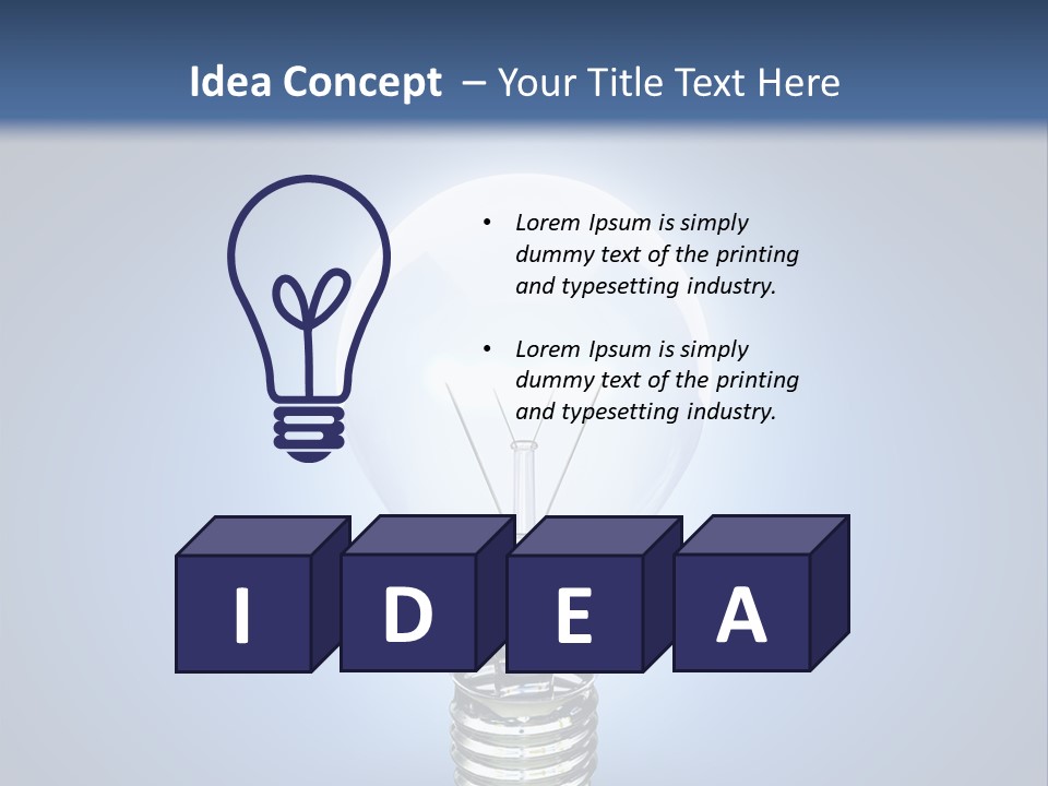 Symbol Lightbulb Creativity PowerPoint Template