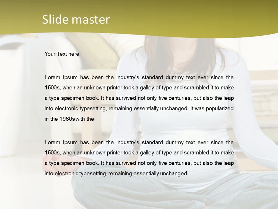 White Practicing Pregnant PowerPoint Template