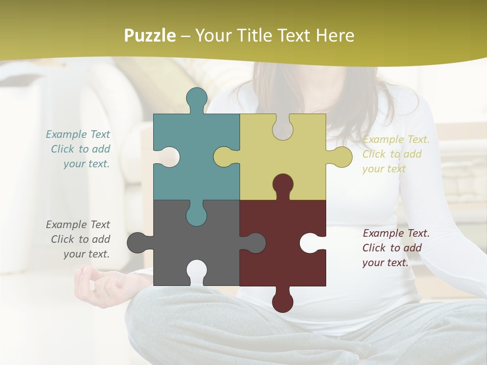 White Practicing Pregnant PowerPoint Template