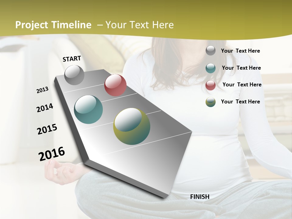 White Practicing Pregnant PowerPoint Template