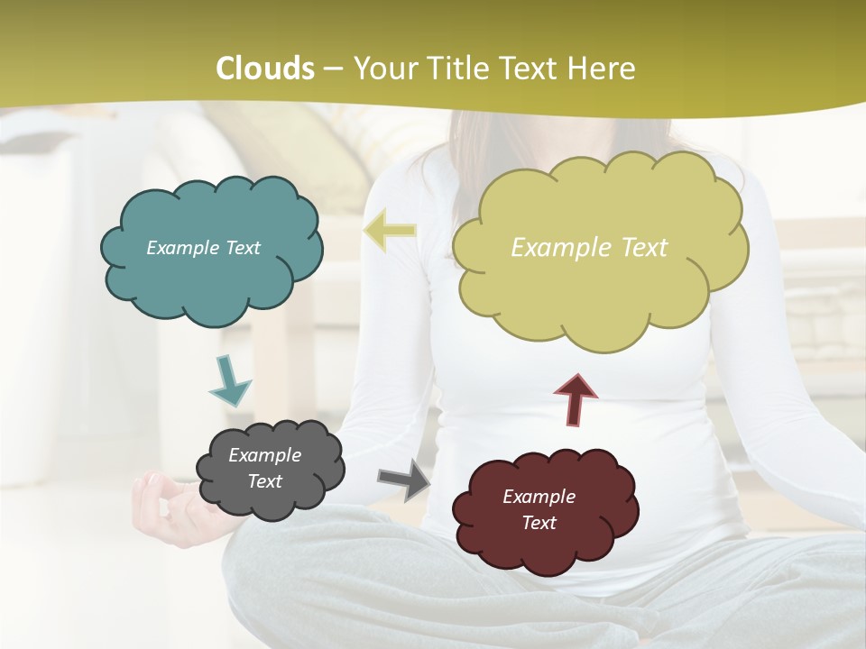 White Practicing Pregnant PowerPoint Template