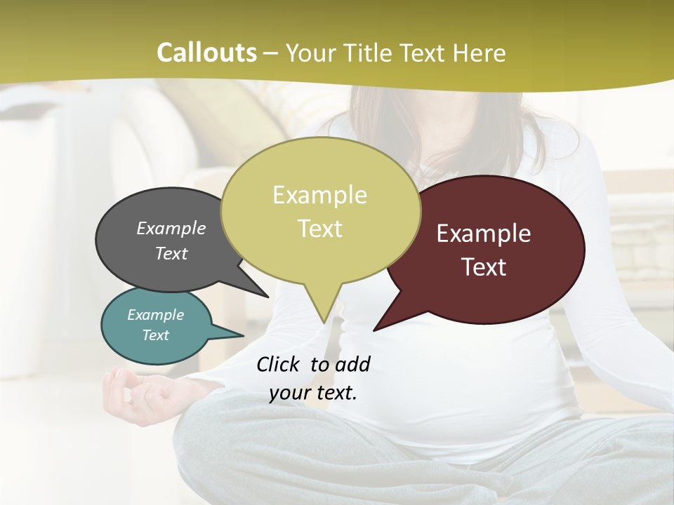 White Practicing Pregnant PowerPoint Template