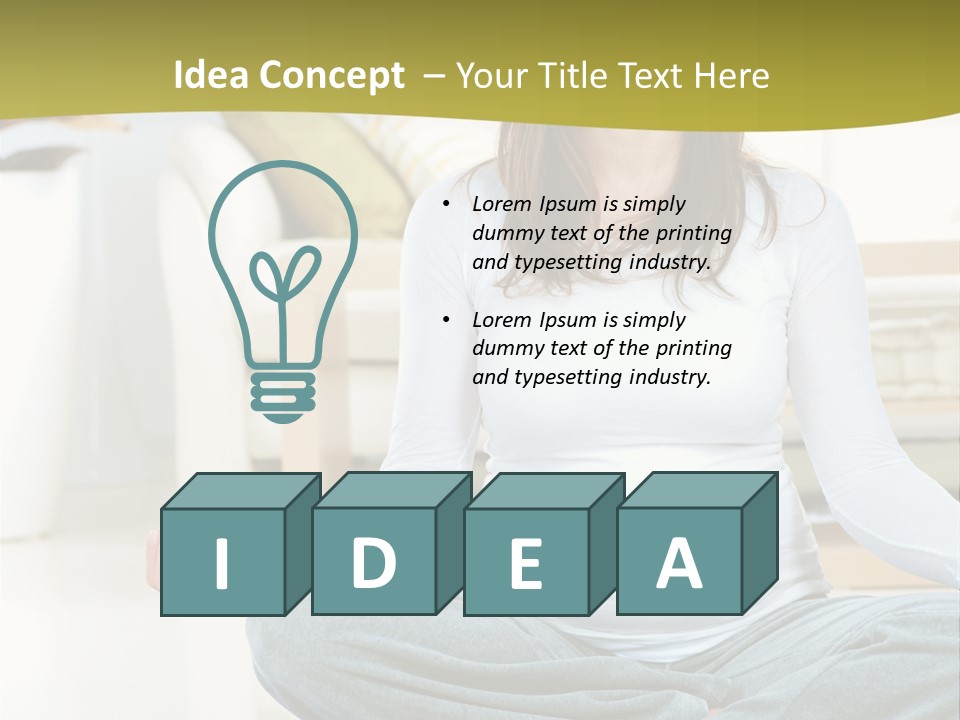 White Practicing Pregnant PowerPoint Template