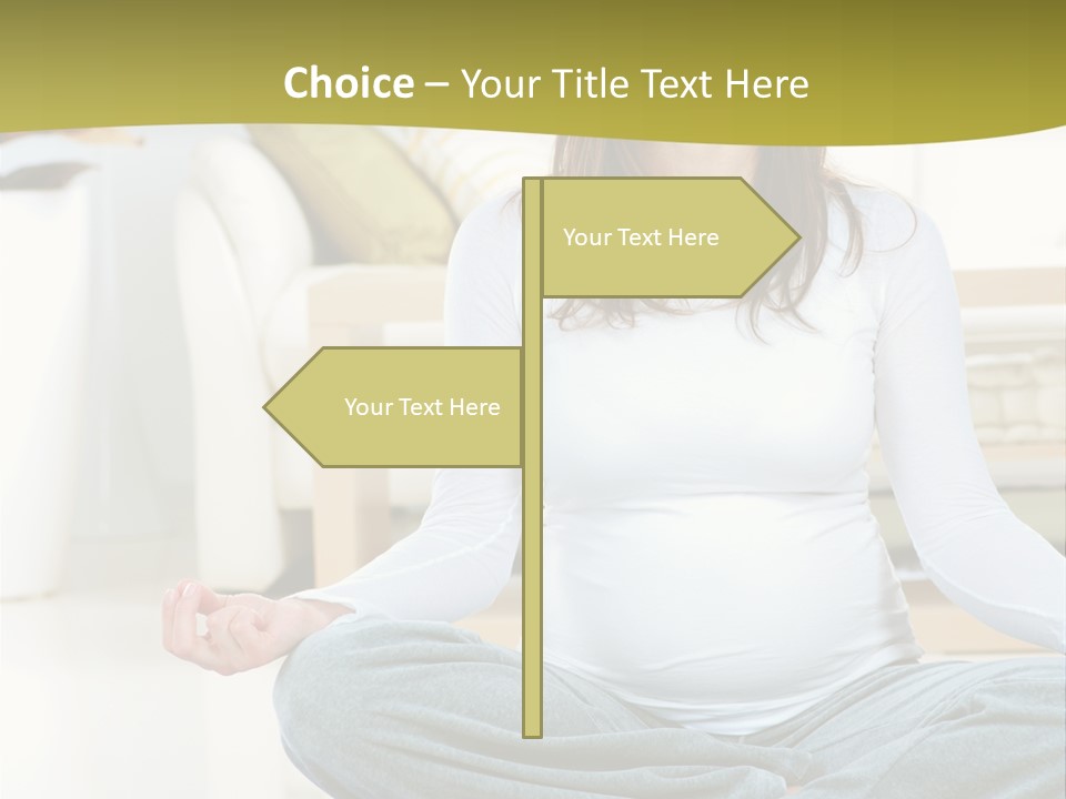 White Practicing Pregnant PowerPoint Template