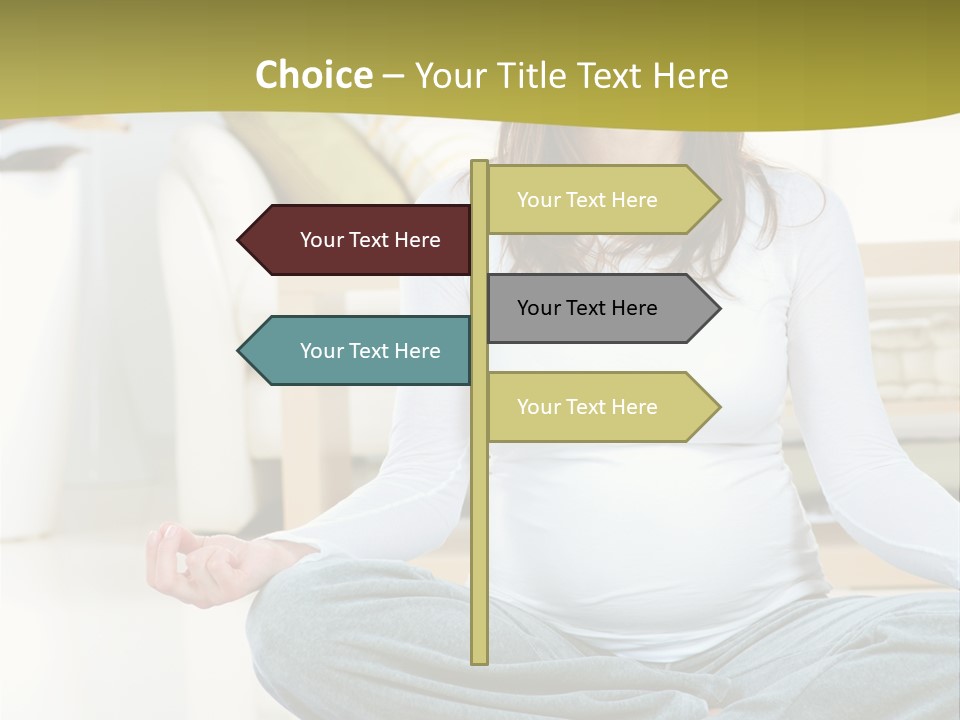 White Practicing Pregnant PowerPoint Template