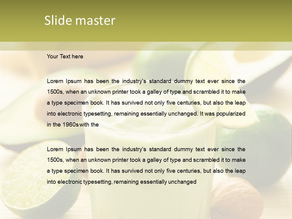 Green Still Life Glass PowerPoint Template