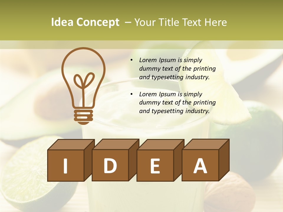 Green Still Life Glass PowerPoint Template