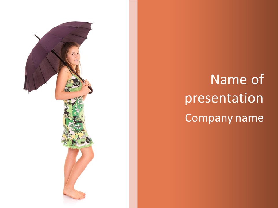 Protection Beautiful Woman PowerPoint Template