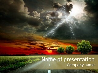 Cloud Travel Wheat PowerPoint Template