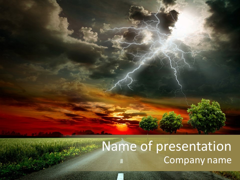 Cloud Travel Wheat PowerPoint Template