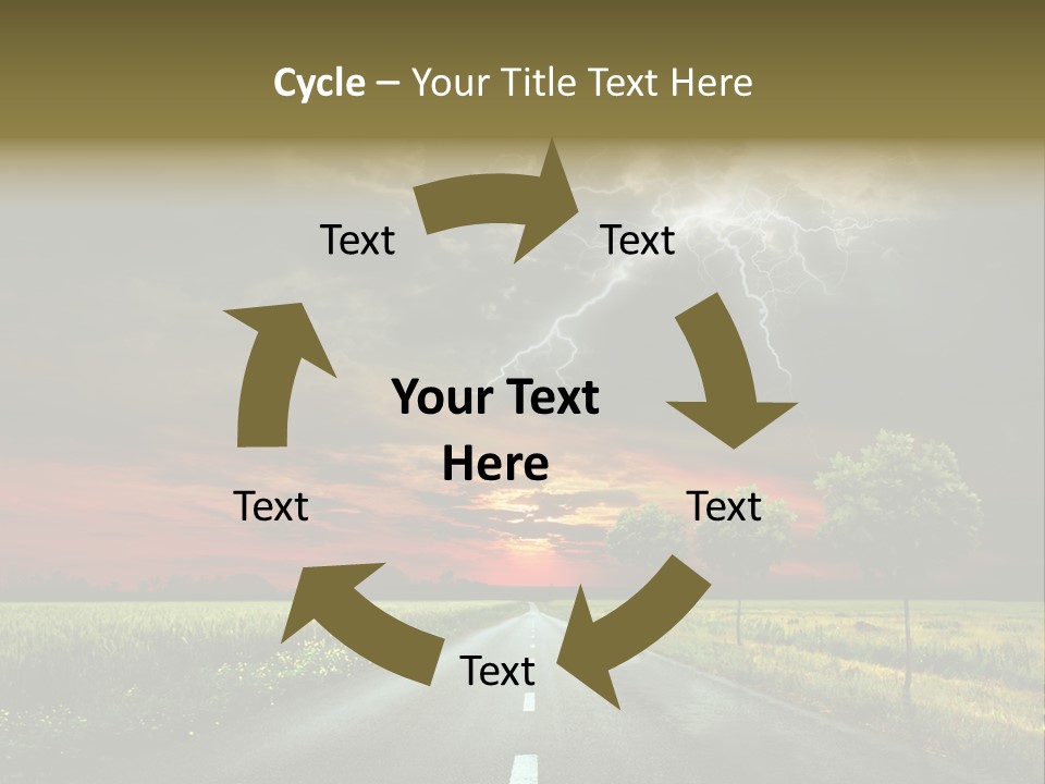 Cloud Travel Wheat PowerPoint Template
