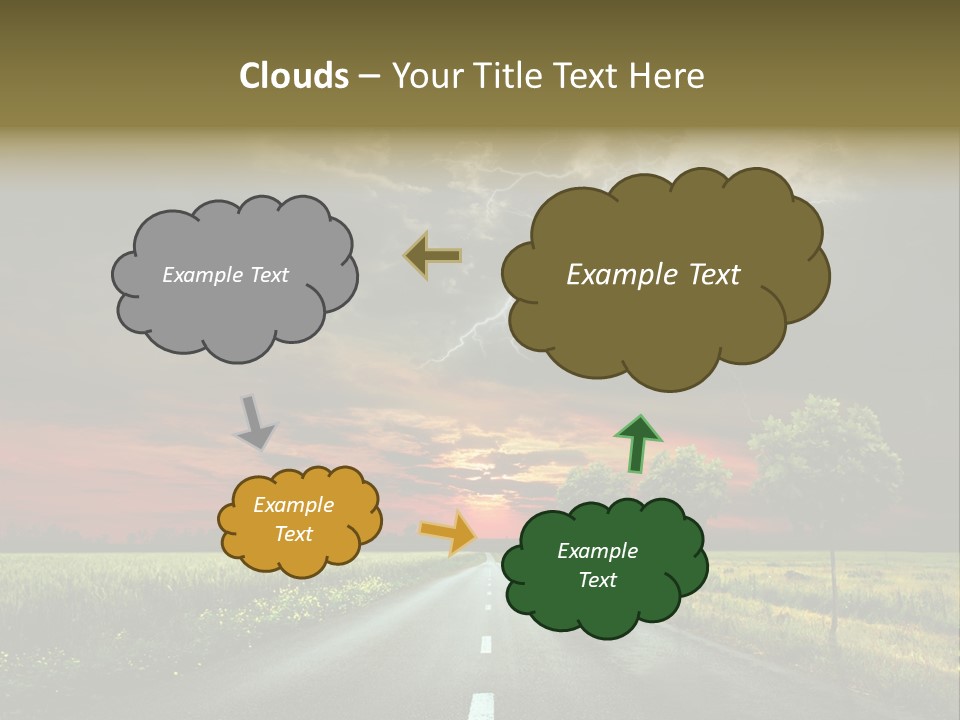 Cloud Travel Wheat PowerPoint Template