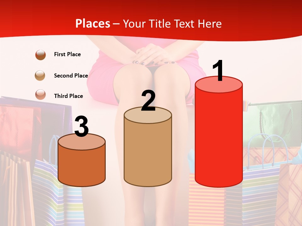 Holding Cheerful Shopping PowerPoint Template