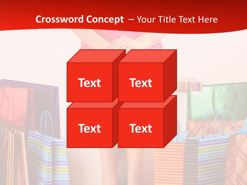 Holding Cheerful Shopping PowerPoint Template