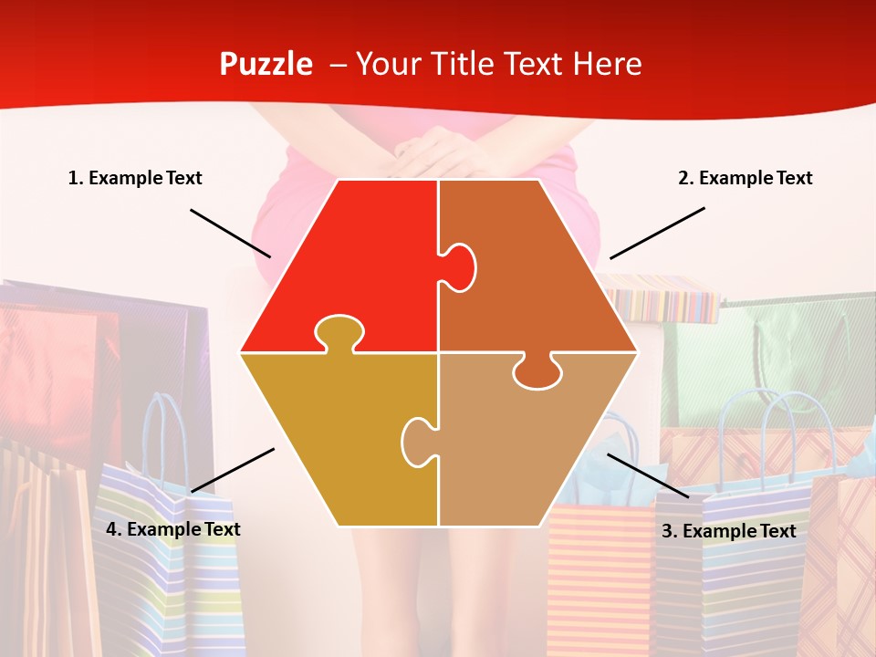 Holding Cheerful Shopping PowerPoint Template