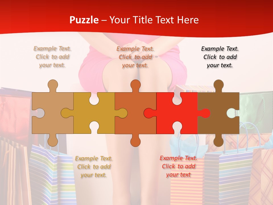 Holding Cheerful Shopping PowerPoint Template