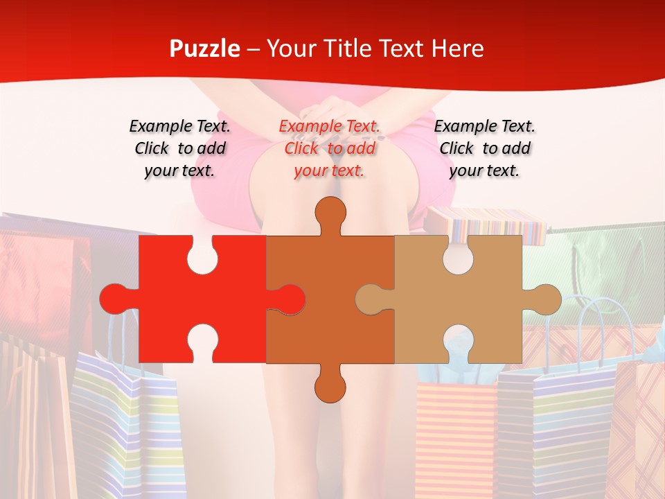 Holding Cheerful Shopping PowerPoint Template