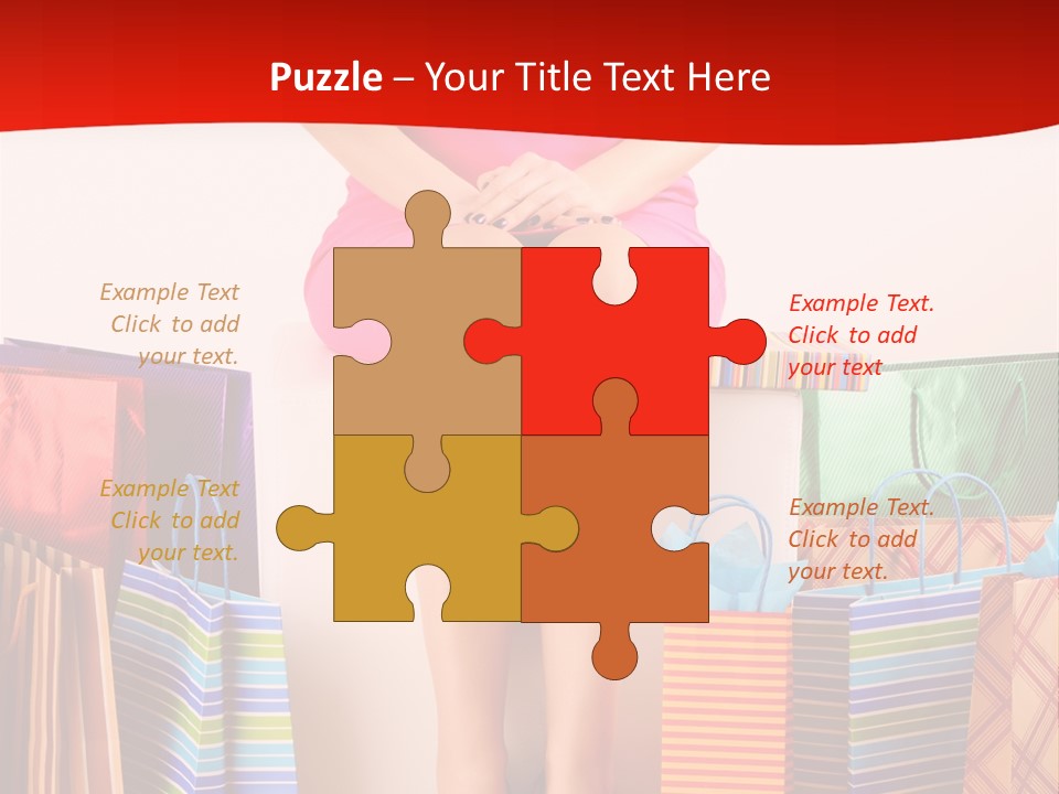 Holding Cheerful Shopping PowerPoint Template