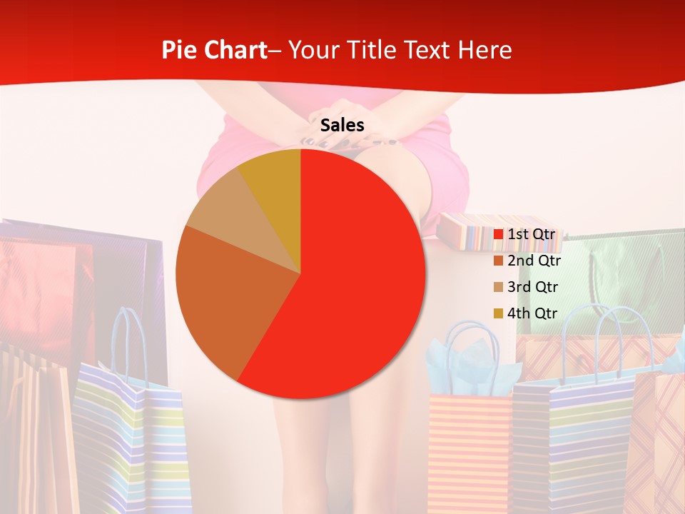 Holding Cheerful Shopping PowerPoint Template