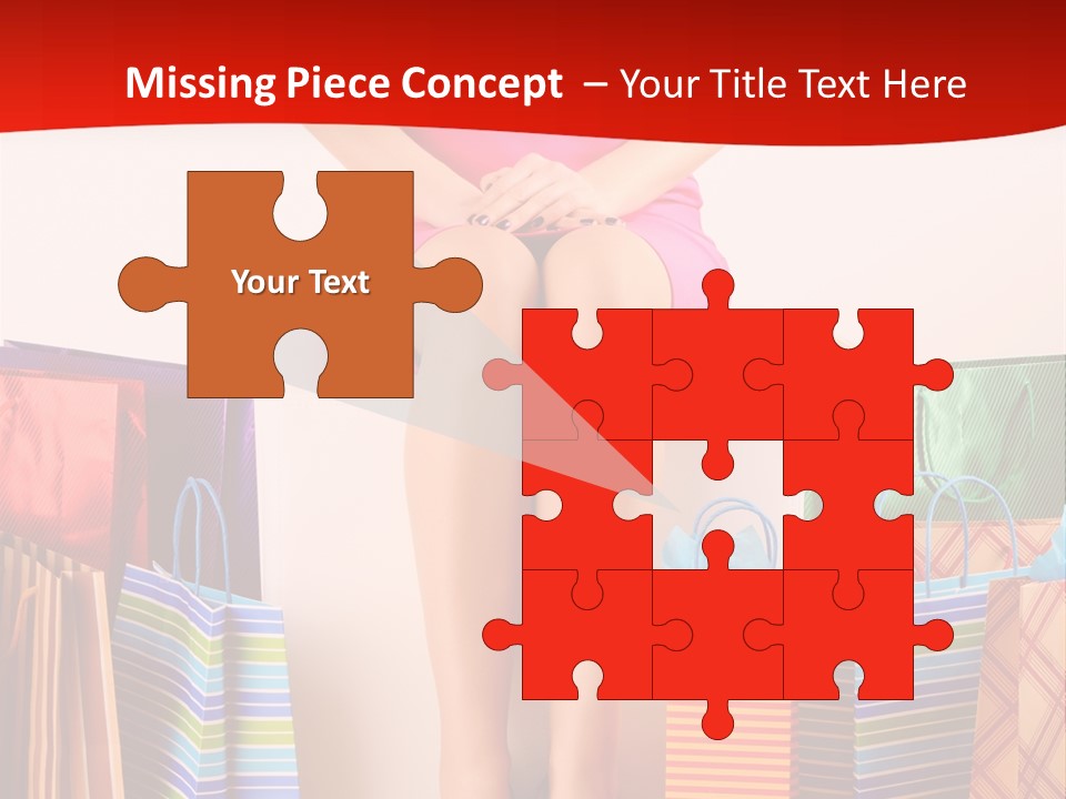 Holding Cheerful Shopping PowerPoint Template