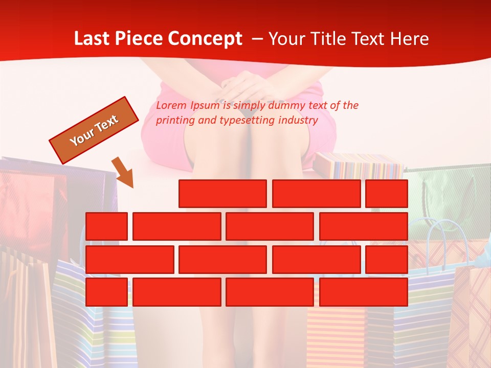 Holding Cheerful Shopping PowerPoint Template