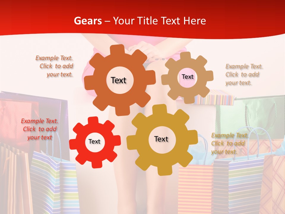 Holding Cheerful Shopping PowerPoint Template