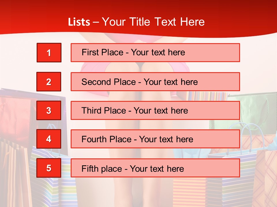 Holding Cheerful Shopping PowerPoint Template