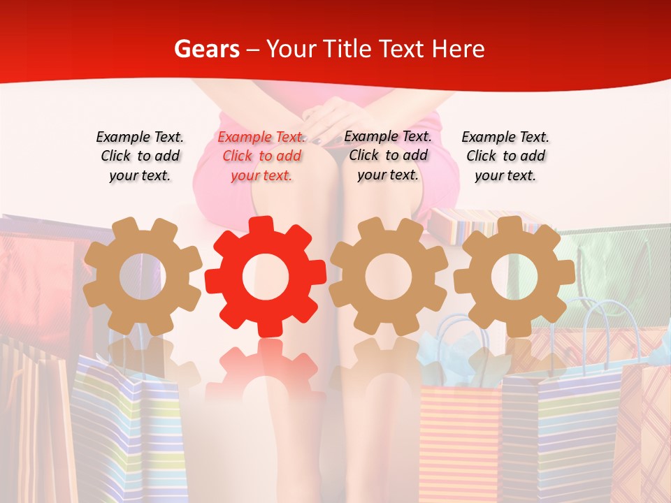 Holding Cheerful Shopping PowerPoint Template