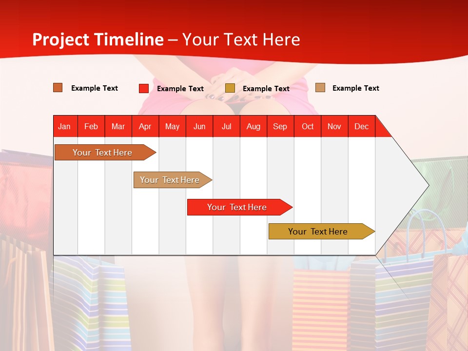 Holding Cheerful Shopping PowerPoint Template