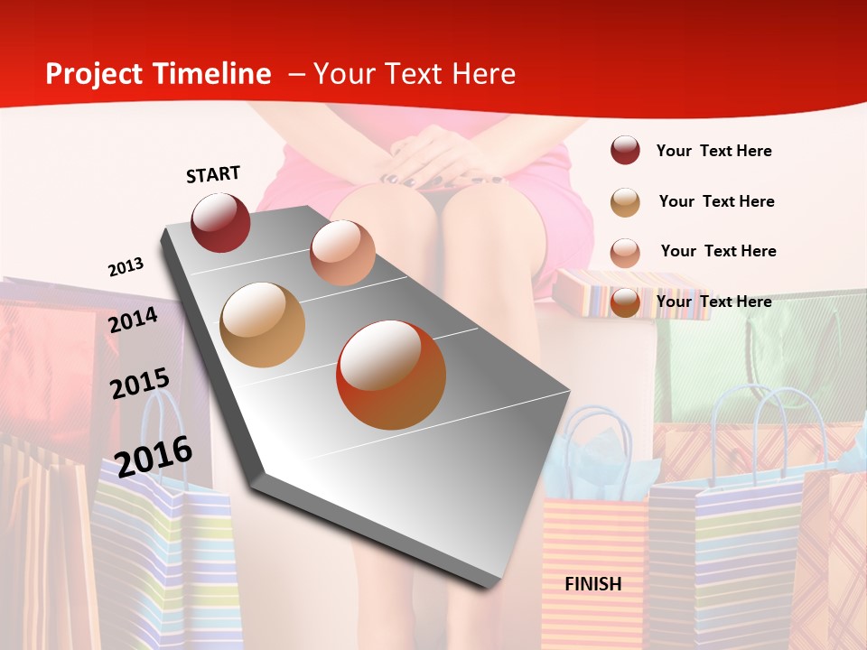 Holding Cheerful Shopping PowerPoint Template