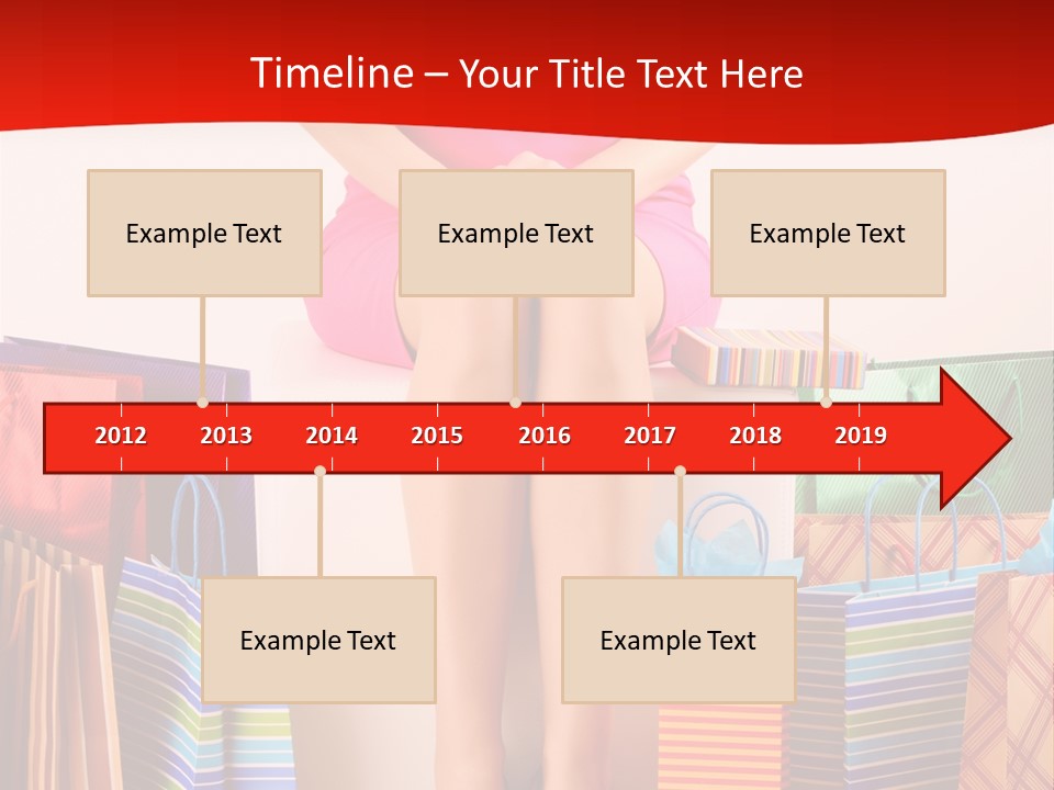 Holding Cheerful Shopping PowerPoint Template