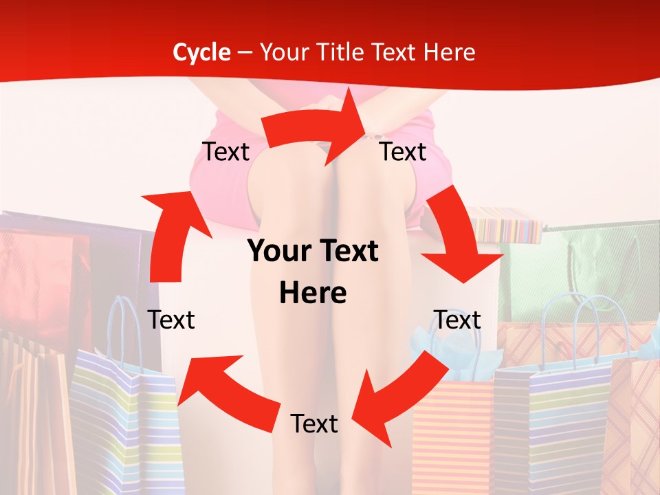 Holding Cheerful Shopping PowerPoint Template