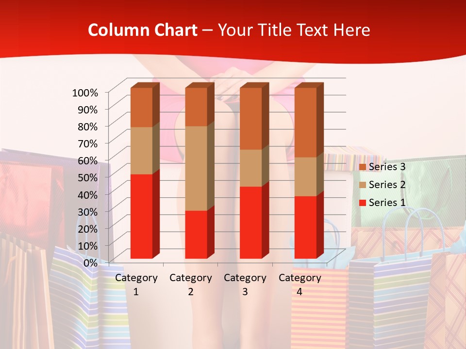 Holding Cheerful Shopping PowerPoint Template