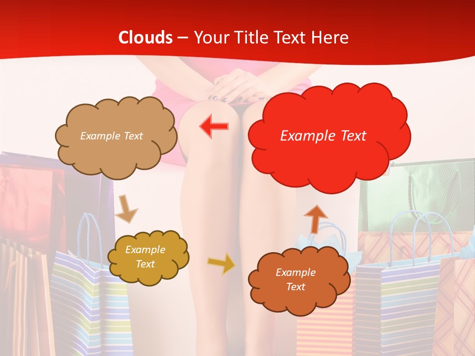 Holding Cheerful Shopping PowerPoint Template